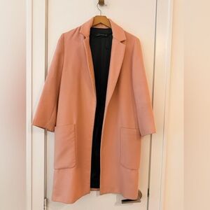 Elegant Salmon Pink Women's Coat, Zara XS